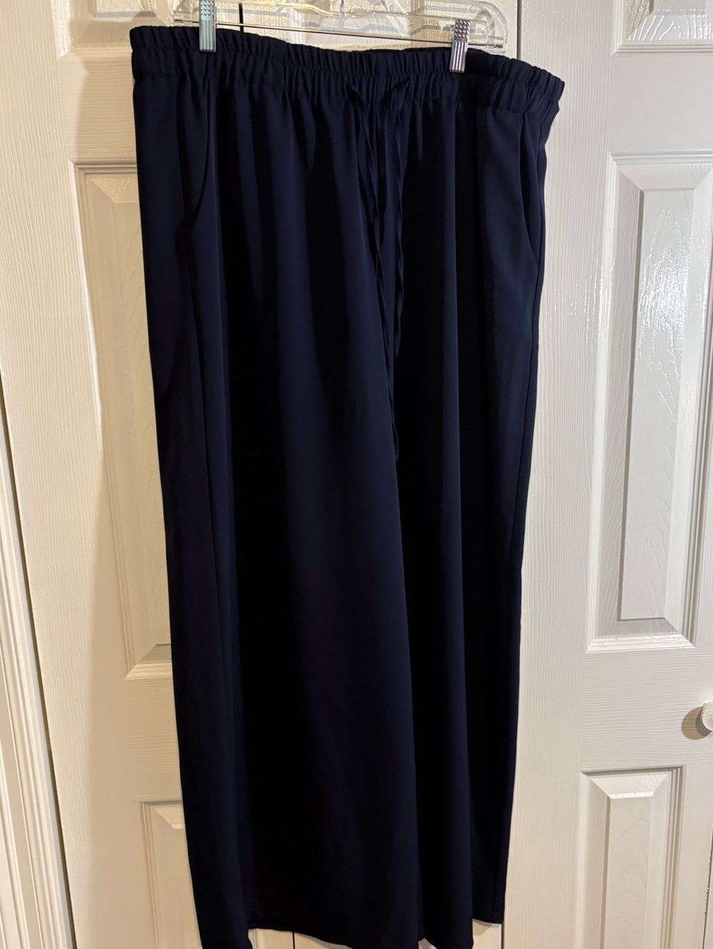 STATE Dark Navy Elastic Waist Wide-Leg Pants
